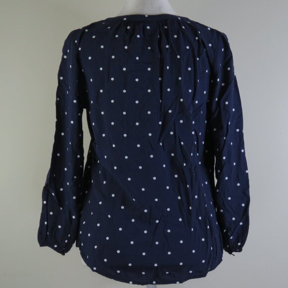 Old Navy Women's Navy & White Dotted 3/4-Sleeve 1/4-Button Top Size XSP (C1355) - Picture 5 of 7